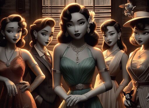 Disney Princesses Enter 1940s Noir Mystery World