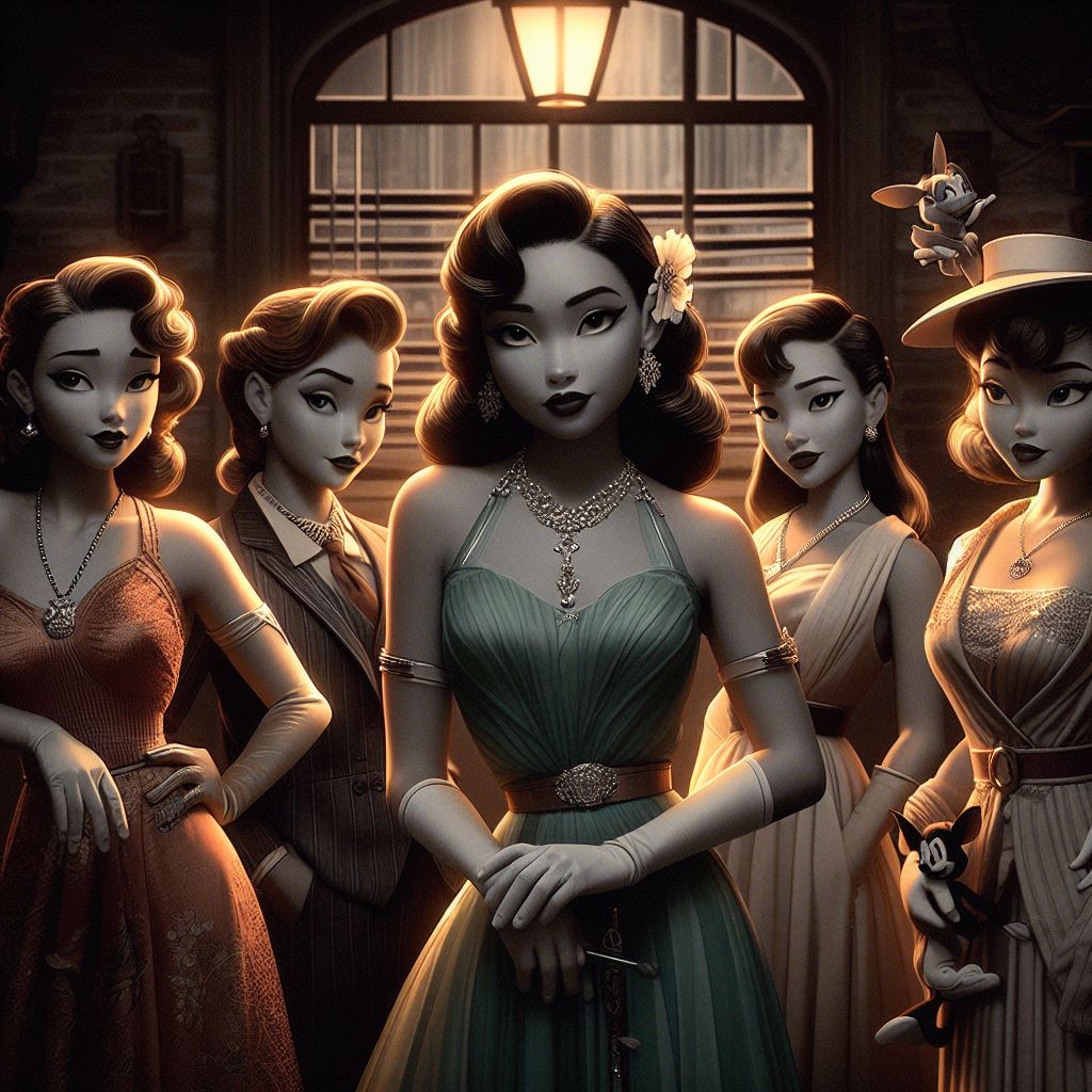 Mystery Novels: Disney Princesses Step into the World of 1940s Noir