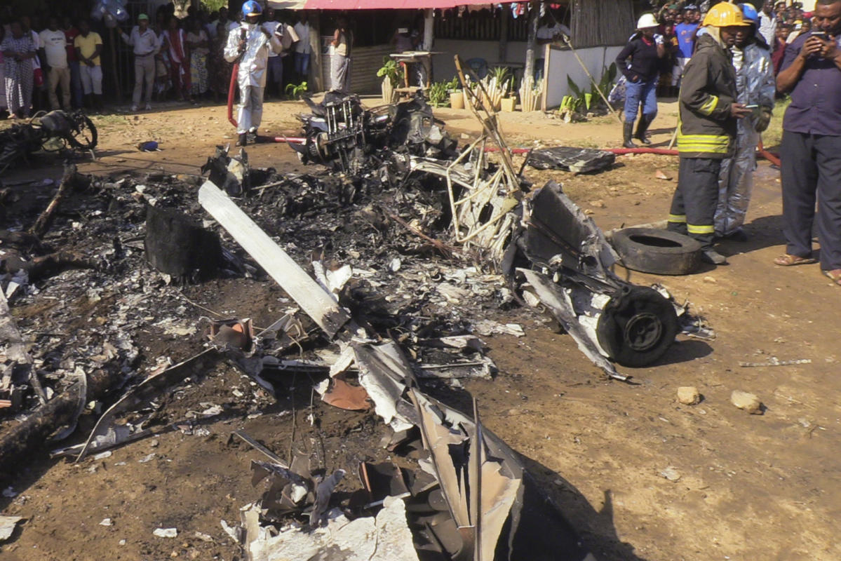 Plane crash-lands and bursts into flames in Kenya, killing 3 on the ground