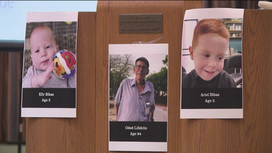 Hartford synagogue holds vigil to honor Israeli family after their bodies were returned by Hamas